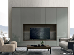 ATLANTE UNIT AT208 - Freestanding wooden TV wall system _ Tomasella