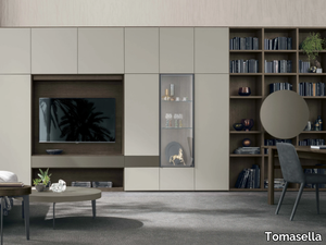 ATLANTE UNIT AT210 - Freestanding wooden TV wall system _ Tomasella