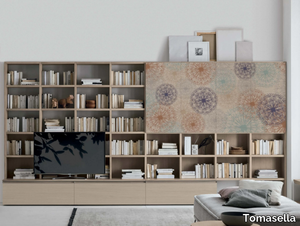 ATLANTE UNIT AT218 - Open wooden bookcase with TV stand _ Tomasella