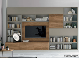 ATLANTE UNIT AT219 - Freestanding wooden storage wall with secretary desk _ Tomasella