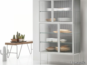 NINA - Glass highboard with doors _ Tomasella