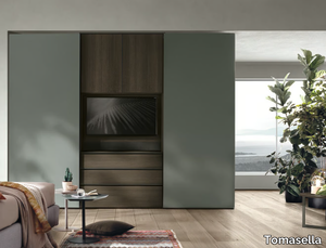 GOLA + VISTA - Wooden wardrobe with built-in TV _ Tomasella