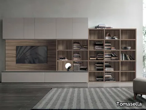 ATLANTE UNIT AT215 - Freestanding wooden TV wall system _ Tomasella