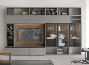 ATLANTE UNIT AT221 - Freestanding wooden TV wall system _ Tomasella