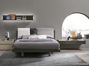 NIKKI - Eco-leather double bed with upholstered headboard _ Tomasella