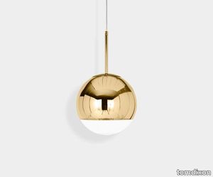 Mirror Ball LED Pendant Gold 25cm