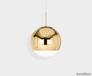 Mirror Ball LED Pendant Gold 40cm