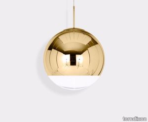 Mirror Ball LED Pendant Gold 50cm