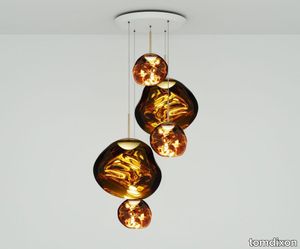 Melt LED Gold Large Round Pendant System