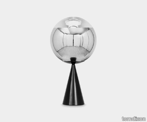 Mirror Ball Cone Fat Table Silver LED