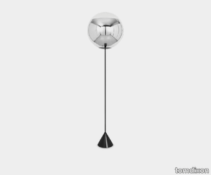 Mirror Ball Cone Slim Floor Silver LED