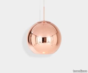 Copper LED Round Pendant 45cm