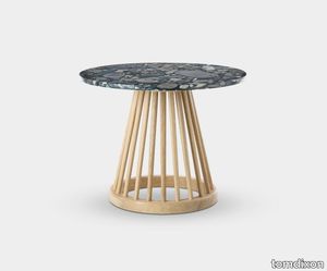 Fan Table Natural Pebble Marble