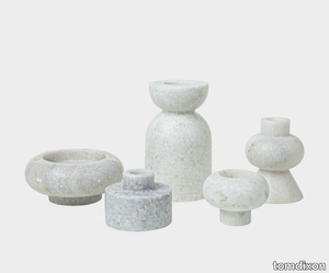 Stone Stacking Candleholder White