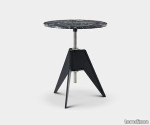 Screw Cafe Table Pebble Marble Top 600mm