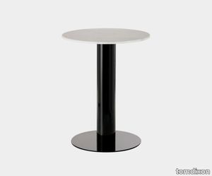 Tube Dining Table Black White Marble Top 600mm