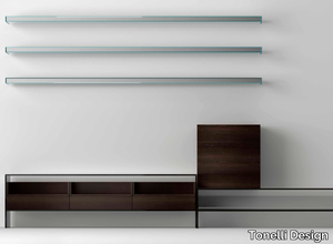 WG SYSTEM - Modular wood and glass TV cabinet _ Tonelli Design