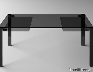 LIVINGSTONE DARK - Extending rectangular glass table _ Tonelli Design