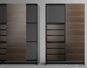 SHOJI - Modular wood and glass highboard with sliding doors _ Tonelli Design