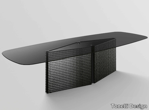 BOW - Rectangular glass table _ Tonelli Design