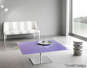 FARNIENTE - Low square tempered glass coffee table _ Tonelli Design