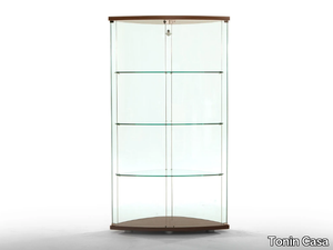 GRACIA - Wood and glass display cabinet with integrated lighting _ Tonin Casa