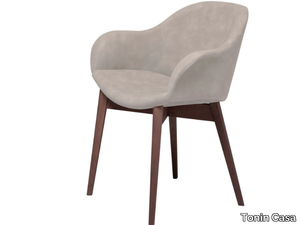 HUG - Upholstered chair with wooden base _ Tonin Casa