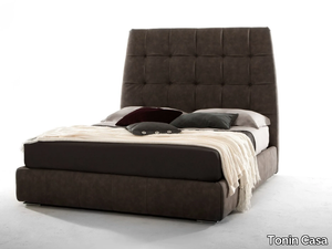 PACIFICO - Leather double bed with high headboard _ Tonin Casa