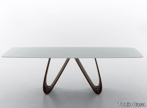 ARPA - Rectangular wood and glass living room table _ Tonin Casa