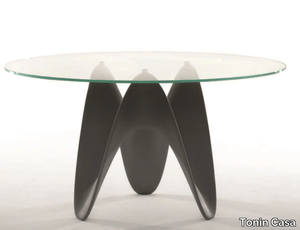 GAYA - Round tempered glass table with Tecnoril® base _ Tonin Casa