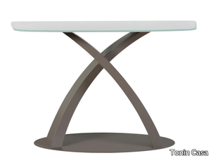 ELISEO - Glass console and steel base _ Tonin Casa