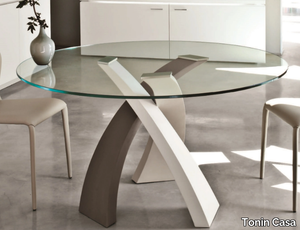 ELISEO - Round glass table _ Tonin Casa