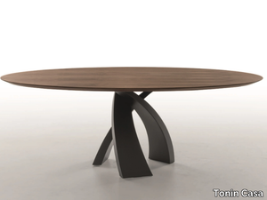 ELISEO - Oval walnut table _ Tonin Casa