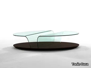 ARONA - Low oval glass coffee table _ Tonin Casa