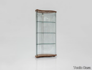 OREGINA - Wood and glass display cabinet with integrated lighting _ Tonin Casa