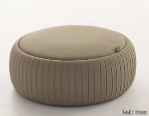 PLISSÈ - Storage round Eco-leather pouf _ Tonin Casa