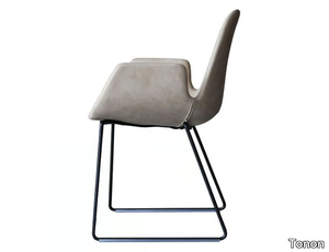 STEP - Sled base upholstered chair with armrests _ Tonon