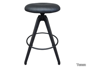 TURN AROUND - Swivel wooden stool with footrest _ Tonon