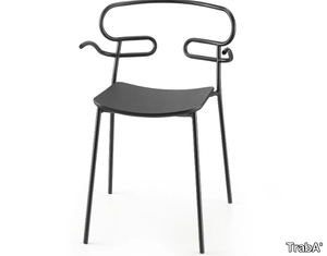 GENOA - Open back metal and polyurethane chair with armrests _ TrabA'