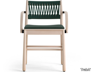 JULIE - Beech chair with armrests with integrated cushion _ TrabA'