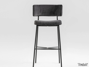 MARLEN - Fabric stool with footrest with back _ TrabA'