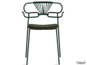 GENOA CROSS - Metal chair with armrests with integrated cushion _ TrabA'