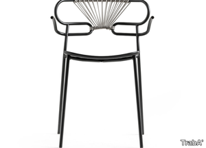 GENOA CROSS - Metal chair with armrests open back _ TrabA'