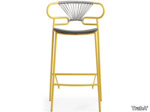 GENOA CROSS - Metal and polyurethane stool with back _ TrabA'