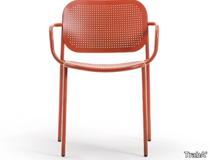 METIS DOT - Stackable metal chair with armrests _ TrabA'