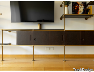 LIGNE - Wooden TV cabinet with doors _ TrackDesign