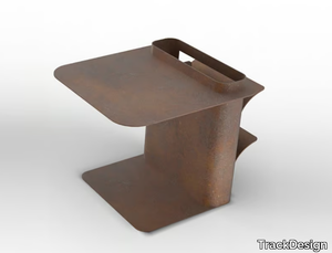 DAD - Corten™ coffee table with integrated magazine rack _ TrackDesign