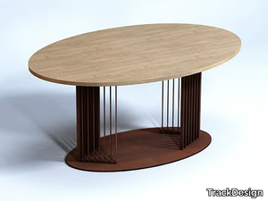 OVOV - Oval steel and wood living room table _ TrackDesign