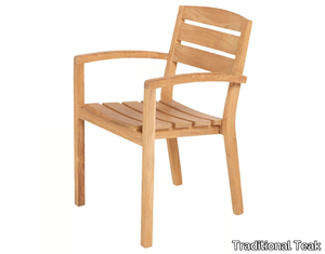 CARLOS - Stackable teak garden chair _ Traditional Teak