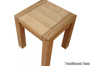 MAXIMA - Low teak garden stool _ Traditional Teak